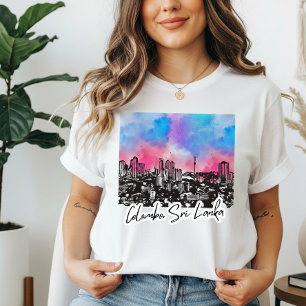 Aangepast Colombo Sri Lanka: Kosmische Silhouet Gr Tri-Blend Shirt