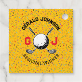 Aangepast Confetti Golf Monogram Ontwerp Bedankjes Labels (Achterkant)