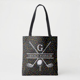 Aangepast Confetti Golf Monogram Ontwerp Draagtas