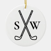 Aangepast Creëer Uw eigen Golfthema Monogrammen Keramisch Ornament (Voorkant)