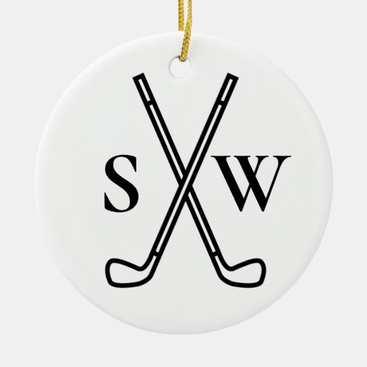 Aangepast Creëer Uw eigen Golfthema Monogrammen Keramisch Ornament (Voorkant)