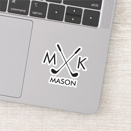 Aangepast Creëer Uw eigen Golfthema Monogrammen Sticker (Detail)