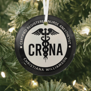 Aangepast CRNA-gecertificeerd geregistreerde verpl Glas Ornament