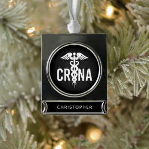 Aangepast CRNA-gecertificeerd geregistreerde verpl Verzilverd Banner Ornament