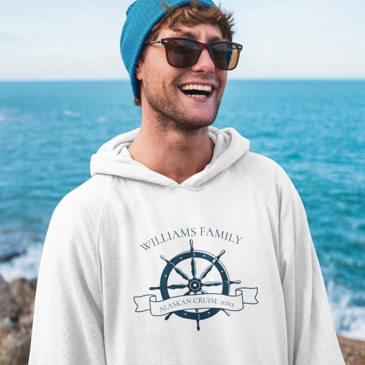 Aangepast cruiseschip Nautical Wheel Vacking Hoodie