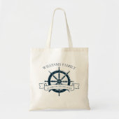 Aangepast cruiseschip Nautical Wheel Vacking Tote Bag (Voorkant)