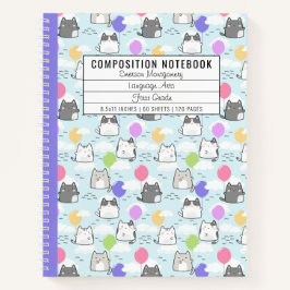 Aangepast Cute Cats Patroon Kindermap Notitieboek