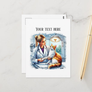 Aangepast cute dierenartsenpraktijk briefkaart
