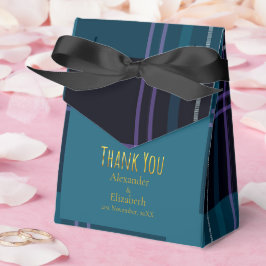 Aangepast Dank Je Wel Blauw Zwart Geruit Bedankdoosjes