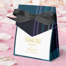 Aangepast Dank Je Wel Blauw Zwart Geruit Bedankdoosjes