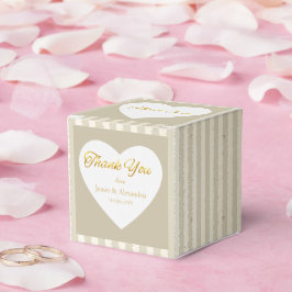 Aangepast Dank Je Wel Gouden Strepen Witte Hart Bedankdoosjes