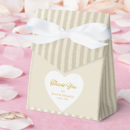 Aangepast Dank Je Wel Gouden Strepen Witte Hart Bedankdoosjes