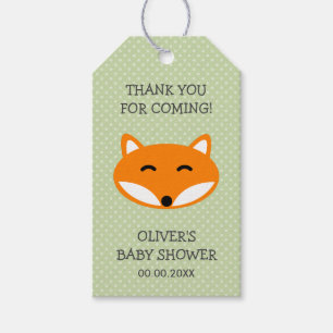 Aangepast dank voor de rode vos baby shower partij cadeaulabel