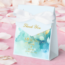 Aangepast dankjewel goud schrift meneer en mevrouw bedankdoosjes