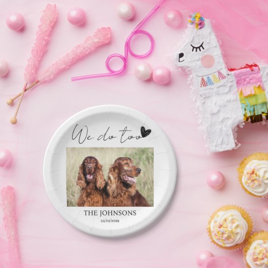 Aangepast dat we het huishuwelijk doen papieren bordje (Feest)