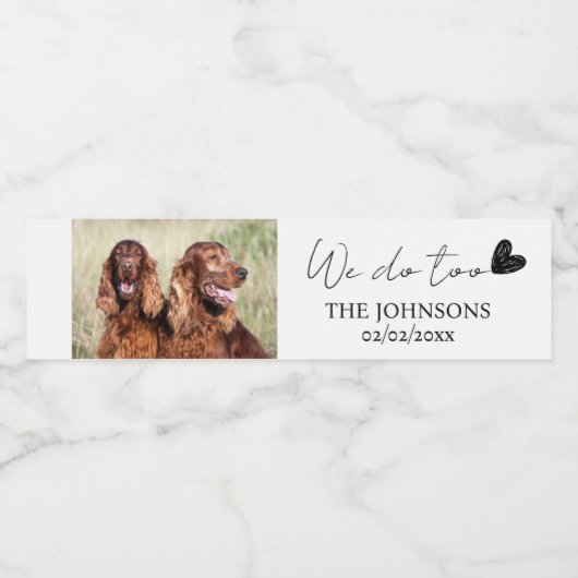 Aangepast dat we het huishuwelijk doen waterfles etiket (Enkel label)