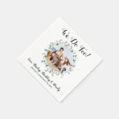 Aangepast dat we te Greenery Dog Foto Pet Wedding Servet (Hoek)