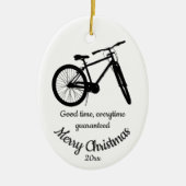 Aangepast Dated kerstgebondene Biking Quote Ceram Keramisch Ornament (Voorkant)