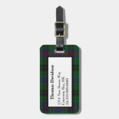Aangepast Davidson Tartan Bagagelabel (Voorkant verticaal)