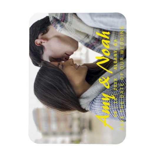 Aangepast De datummagneet opslaan - Foto en tekst Magneet (Verticaal)