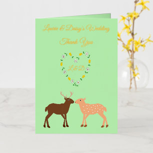 Aangepast deer Couple en Daisy Heart Folie Wenskaart