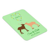 Aangepast deer Couple en Daisy Heart Opslaan Datum Magneet (Rechterzijde)