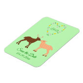 Aangepast deer Couple en Daisy Heart Opslaan Datum Magneet (Linkerzijde)