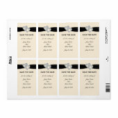 Aangepast diamantzwart lint bespaart op datum-stic etiket (Full Sheet)