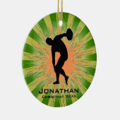 Aangepast Discus Thrower-Ornament Keramisch Ornament (Rechts)