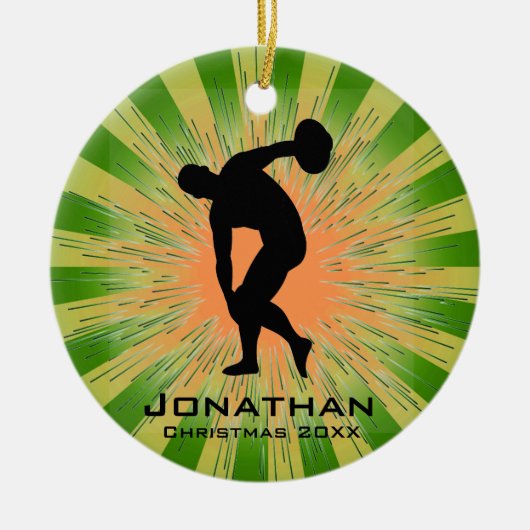 Aangepast Discus Thrower-Ornament Keramisch Ornament (Voorkant)