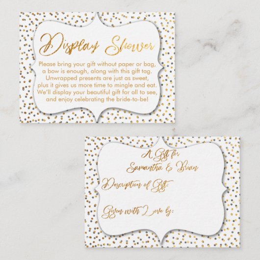 Aangepast displaydouche-inzetstuk informatiekaartje (Voorkant / Achterkant)