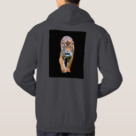 Aangepast donkergrijs dubbelzijdig rondlopen van t hoodie (Achterkant)