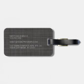 Aangepast, donkergrijs gekleurd Bagagelabel (Achterkant horizontaal)