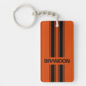 Aangepast donkerzwart Oranje zwart, automatische r Sleutelhanger (Voorkant)