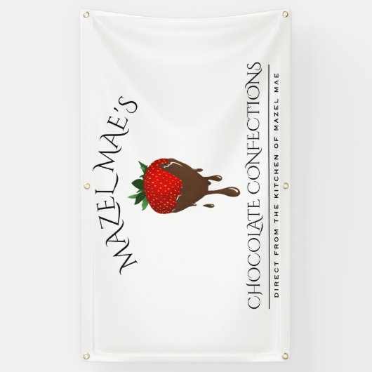 Aangepast door chocolade gedekte aardbeienbanner spandoek (Verticaal)