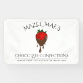 Aangepast door chocolade gedekte aardbeienbanner spandoek (Horizontaal)