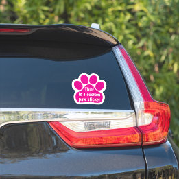 Aangepast door You Paw Print Hot Pink Car Window D Sticker