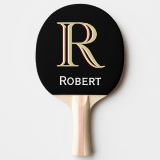 Aangepast driegelaagd Monogram met Voornaam pingel Tafeltennisbatje