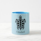 Aangepast drievoudig Zee lichtblauw Mok (Midden)