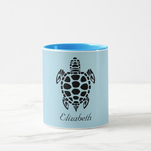 Aangepast drievoudig Zee lichtblauw Mok (Midden)