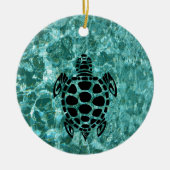 Aangepast drievoudig Zee Turtle Aqua Blue Keramisch Ornament (Voorkant)