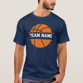 Aangepast dubbelzijdig nummer van het Basketbaltea T-shirt (Voorkant)