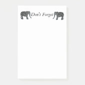 Aangepast e-mailnotitiepad voor olifanten post-it® notes (Voorkant)