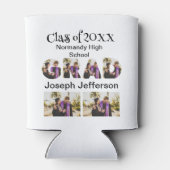 Aangepast eenvoudig Afstuderen 6 Foto-collage Blikjeskoeler (Achterkant)