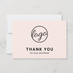 Aangepast, eenvoudig, dubbelzinnig roze Logo bedri Bedankkaart