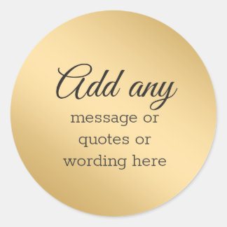 Aangepast Eenvoudig Elegant Goud Ronde Sticker
