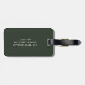 Aangepast eenvoudig elegant groen Huwelijk koppel Bagagelabel (Achterkant horizontaal)