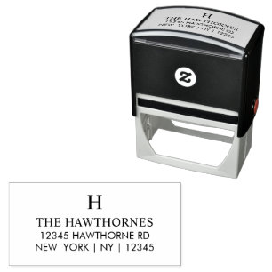 Aangepast Eenvoudig Elegant Monogram Retouradres Zelfinktende Stempel
