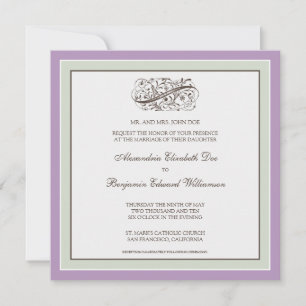 ::aangepast: Eenvoudig Elegant Wedding Uitnodiging
