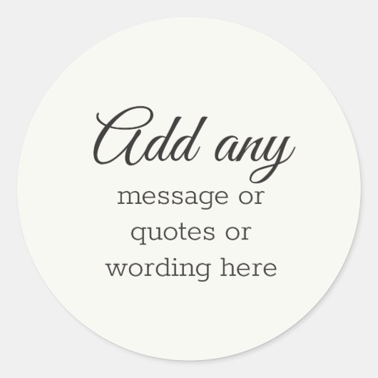 Aangepast Eenvoudig Elegant Wit Ronde Sticker (Voorkant)